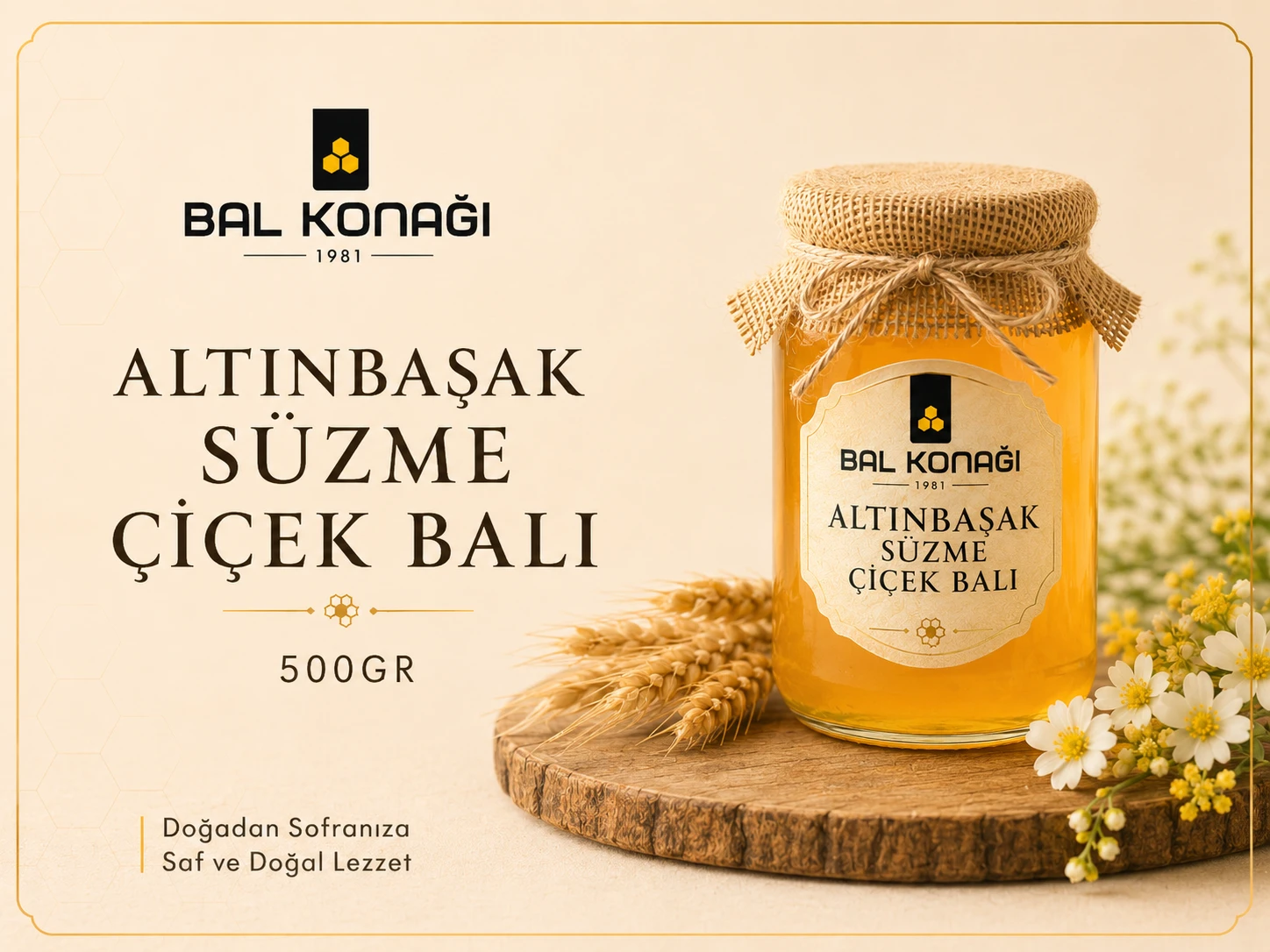 Altınbaşak Süzme Çiçek Balı (500gr) Altınbaşak Süzme Çiçek Balı (500gr) - Görsel 1